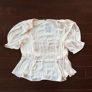 NWT Free People Ivory Praire Blouse